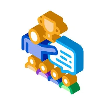 Winning cup value isometric icon vector illustration 库存插图
