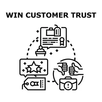 Winning customer trust and building business reputation concept Ilustración de archivo
