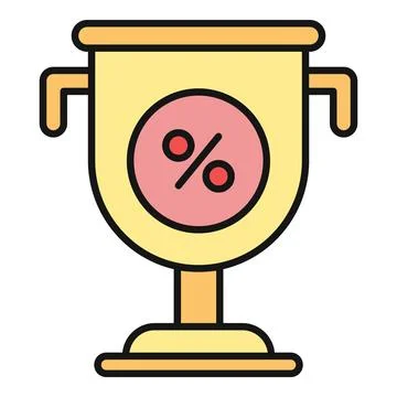 Winning discount trophy icon representing special offer Stock Illustration