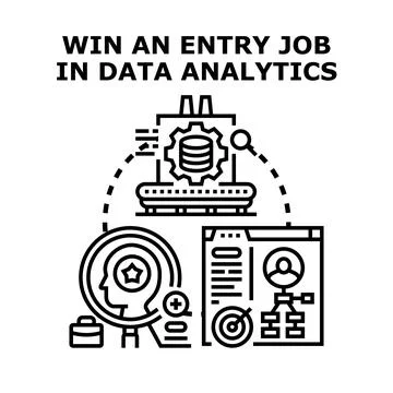 Winning entry job in data analytics career path Stock Illustration