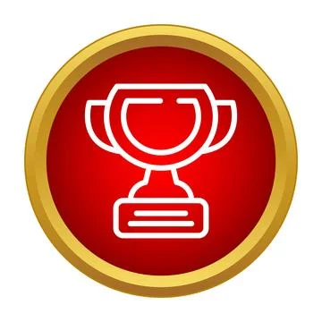 Winning gold trophy cup line icon concept Stock Illustration