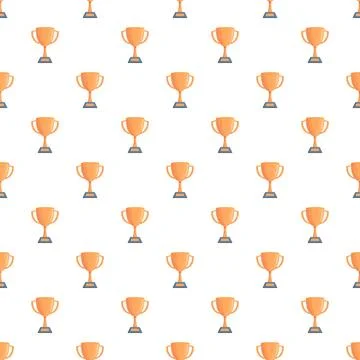 Winning gold trophy seamless pattern background Stock Illustration