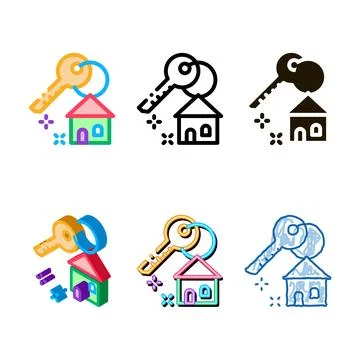 Winning house icon vector outline types Stock Illustration