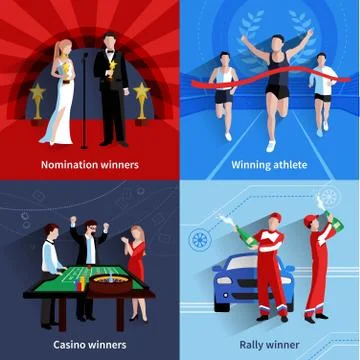 Winning Icons Set Stockillustratie