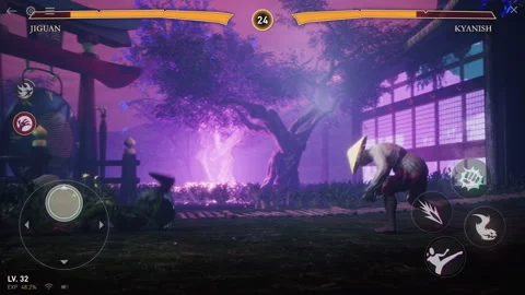 Winning the match of the competitive mobile digital combat game simulator Stock Footage 237609116