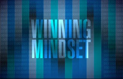 Winning mindset binary sign concept 스톡 일러스트