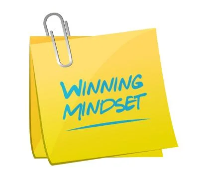 Winning mindset memo post sign concept Stock Illustration