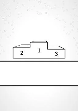 Winning podium in linear style Stock Illustration