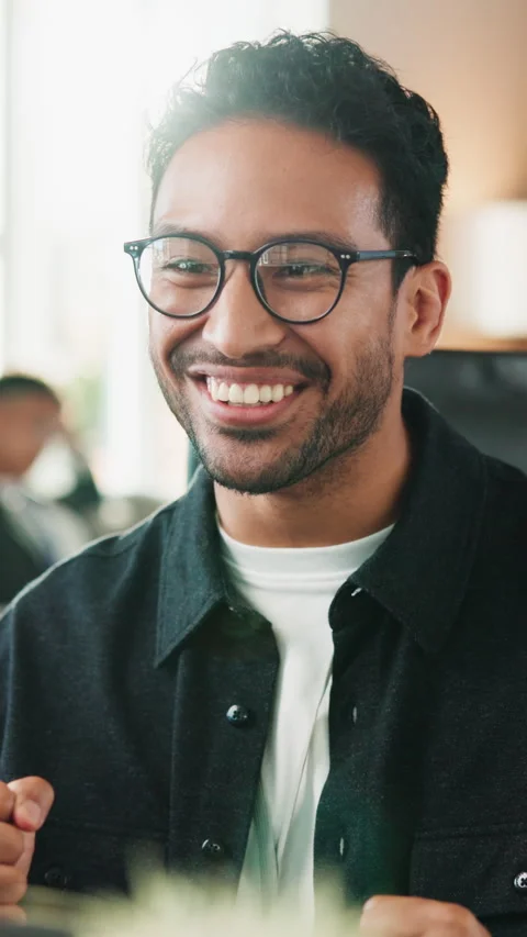 Winning, programmer and happy man with fist pump in office for achievement Stock-Footage 342249203