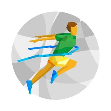 Winning runner with abstract patterns Stock Illustration