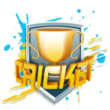 Winning shield with trophy and text. Stock Illustration