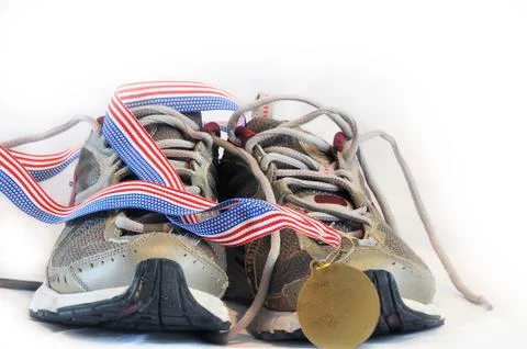 Winning shoe front view Stock Photos
