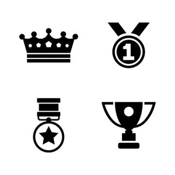 Winning. Simple Related Vector Icons Stock Illustration
