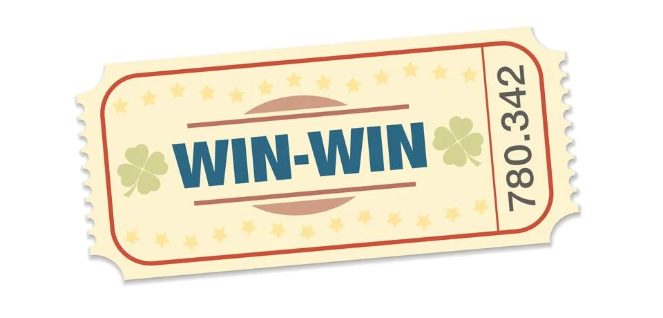 Winning Ticket Win Win Situation Stock Illustration