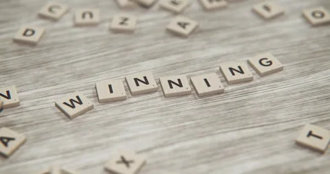 Winning Tiles moving on the table Stock Footage 251354635