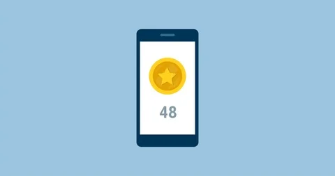 Winning tokens on a mobile app Stock Footage 118090671