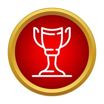 Winning trophy cup on red background icon Stock Illustration