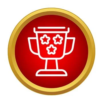 Winning trophy icon representing success and achievement on red background Stock Illustration
