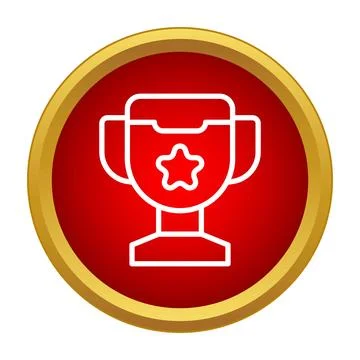 Winning trophy icon representing success achievement and victory Stock Illustration