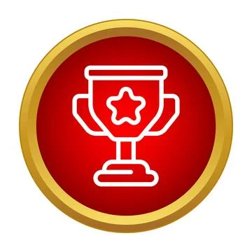 Winning trophy icon representing success and achievement button 스톡 일러스트