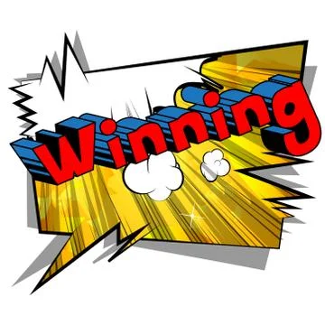 Winning - Vector illustrated comic book style phrase. Stock Illustration