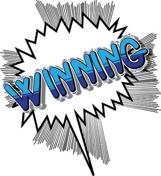 Winning - Vector illustrated comic book style phrase. Illustrazione stock