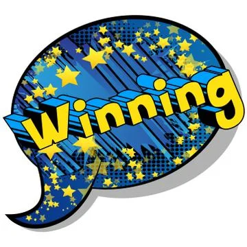 Winning - Vector illustrated comic book style phrase. Stock Illustration