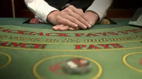 Winning when playing cards at a gambling table Stock Footage 11287991
