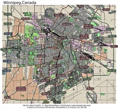 Winnipeg Canada state location map Stock Illustration