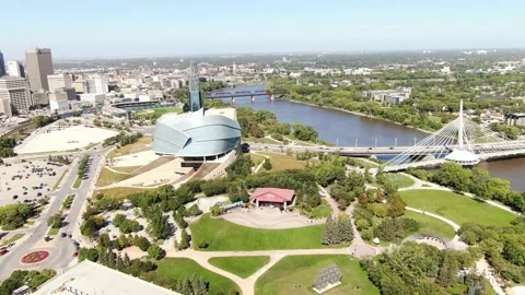 Winnipeg Downtown Green Space Stock Footage 141807002