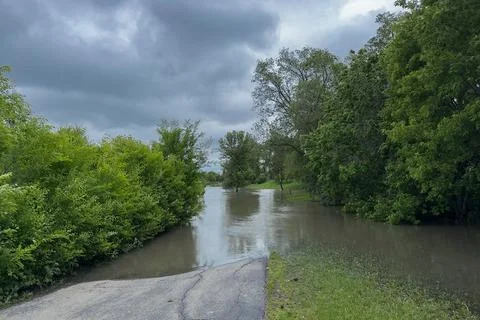 Winnipeg River Flooding After Heavy Rain Stock Photos