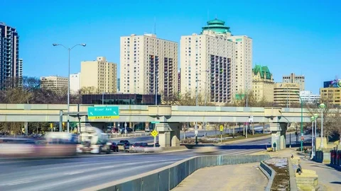 Winnipeg Traffic Time Lapse 4K 1080p Stock Footage 72933449