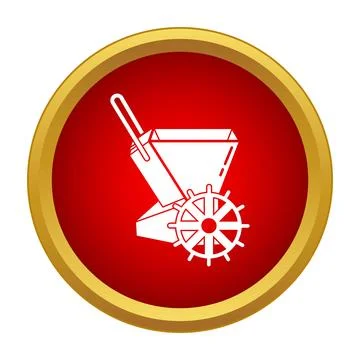 Winnowing machine processing grain icon Stock Illustration