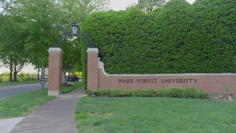 Winston-Salem, NC - Wake Forest college campus entrance Stock Footage 240237752