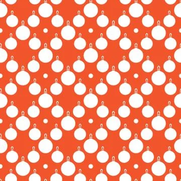 Winter 2019 seamless pattern with Christmas balls. Stock Illustration
