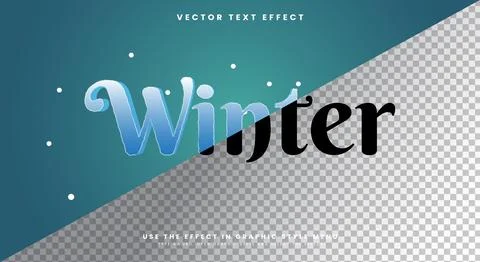 Winter 3D editable text effect template Stock Illustration