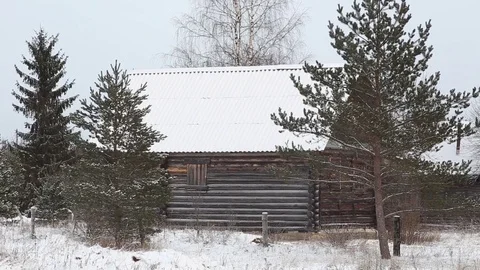 Winter abandoned house 1080p Stock Footage