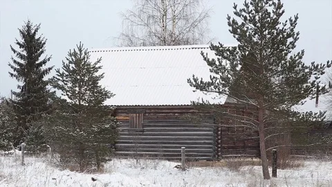 Winter abandoned house 720p Stock Footage