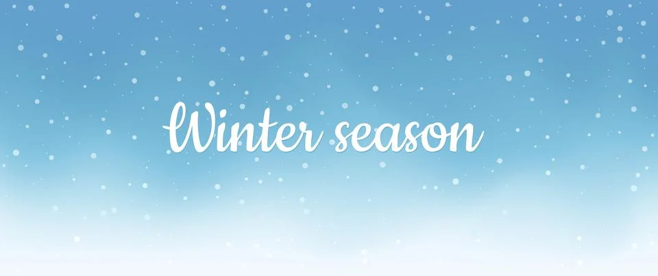 Winter abstract background with snowfall Stock Illustration