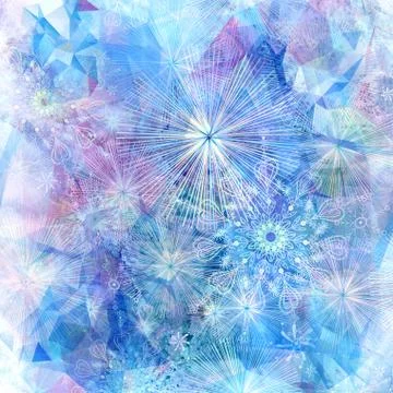Winter abstract background with snowflakes Stock Illustration