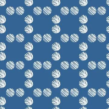 Winter abstract geometric seamless pattern with circles. Trendy hand drawn te イラスト素材