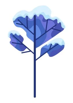 Winter abstract tree with snow. Stock Illustration