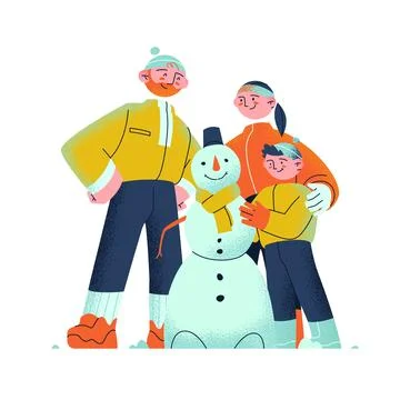 Winter Activities Stock Illustration