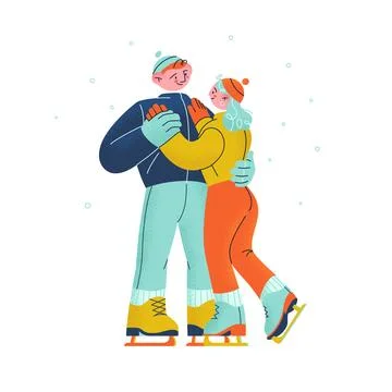 Winter Activities Stock Illustration