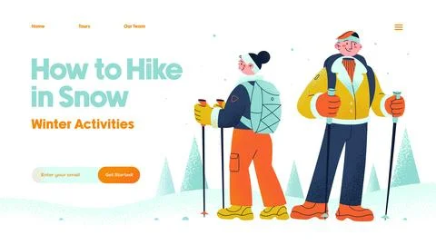 Winter Activities Stock Illustration