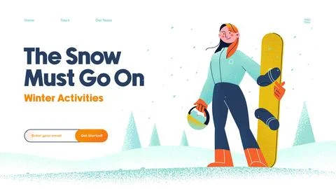Winter Activities Stock Illustration