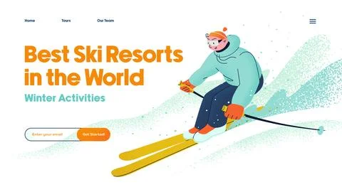 Winter Activities Stock Illustration