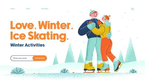 Winter Activities Stock Illustration