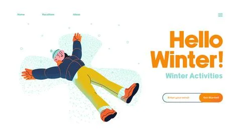Winter Activities Stock Illustration