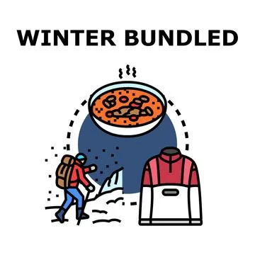 Winter activity essentials for staying warm and cozy Stock Illustration